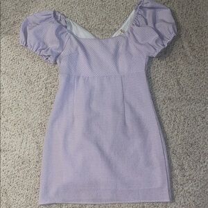 Altar'd State Lavender Puff Sleeve Mini Dress